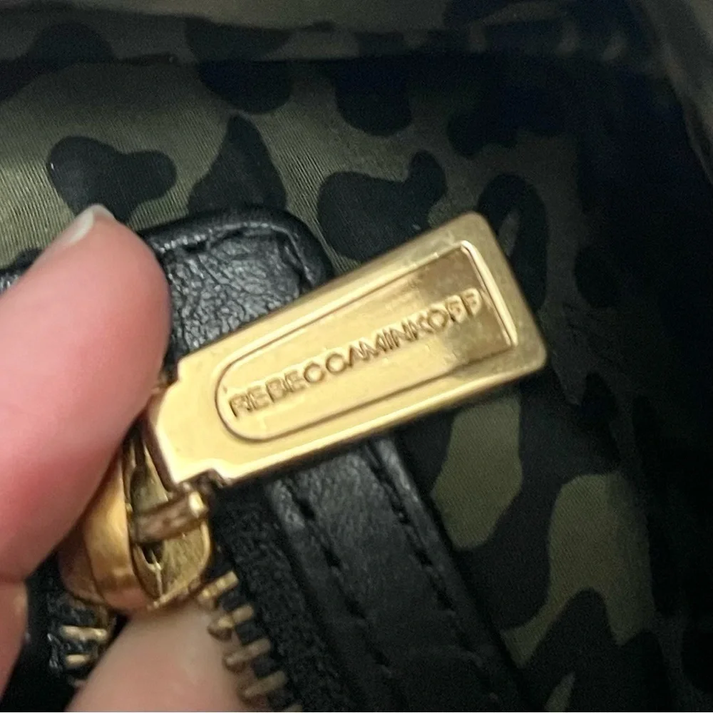 Rebecca Minkoff Weaved Leather Gold Buckle Envelope Clutch Purse